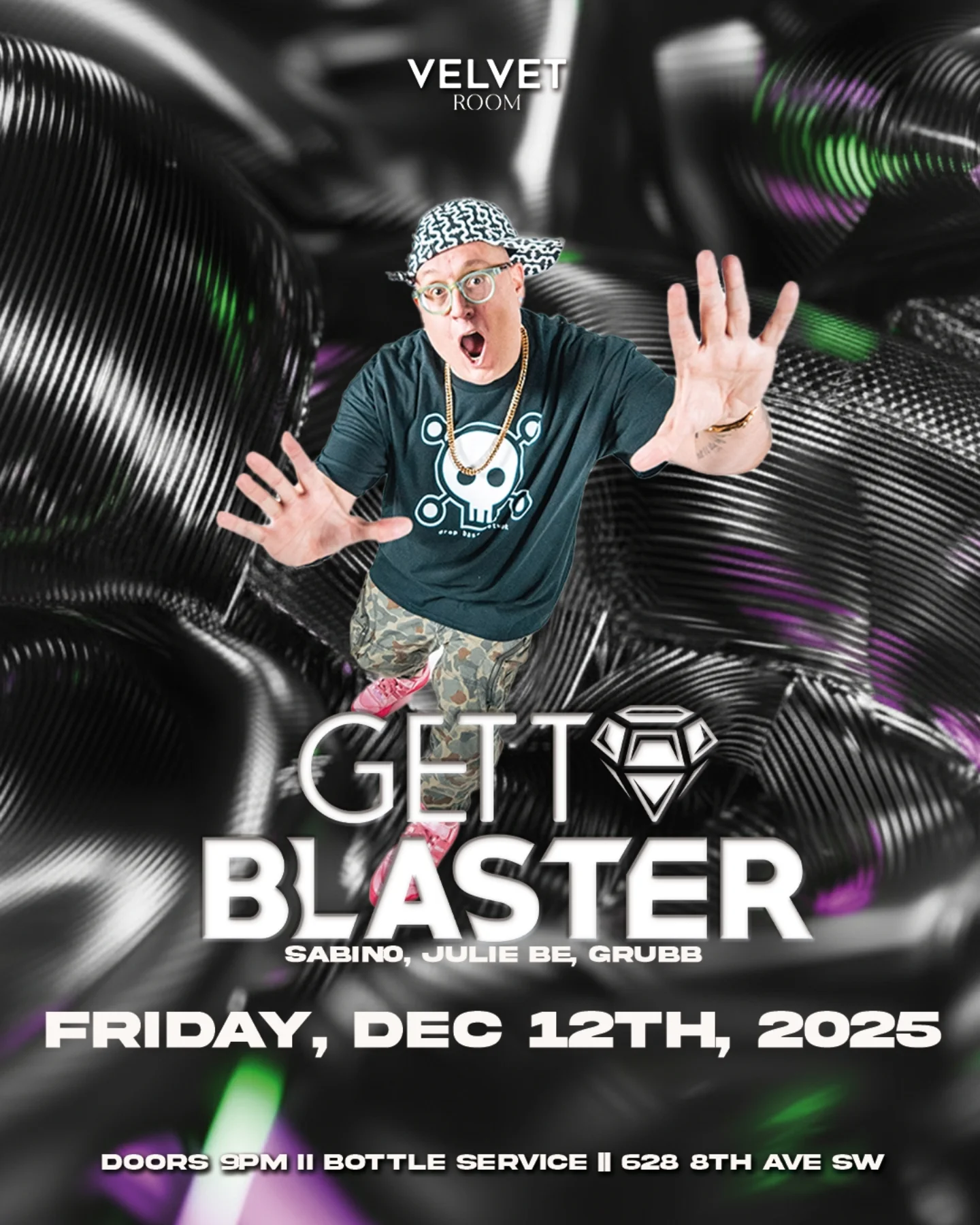 Gettoblaster event poster at Velvet Room Calgary